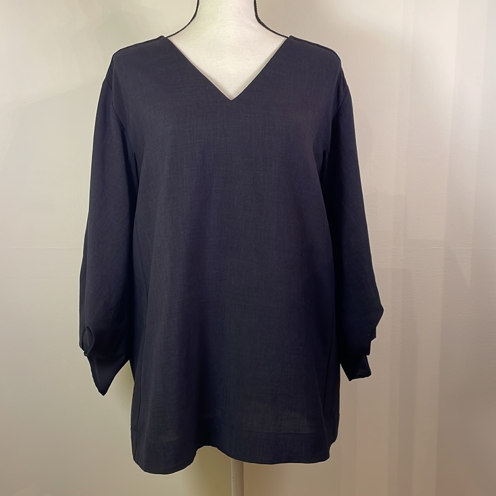 COS Black V-Neck Blouse